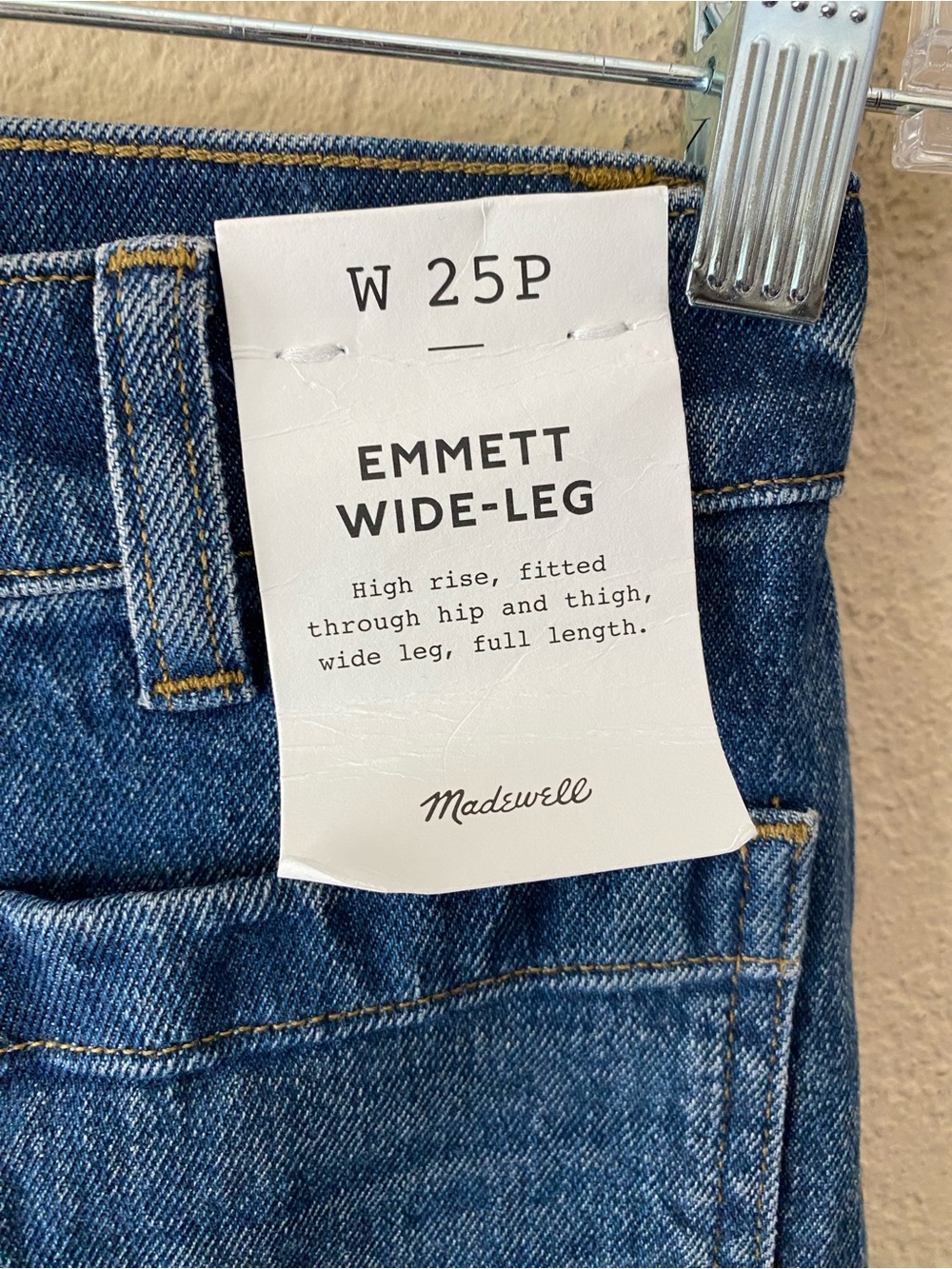 Madewell The Petite Emmett Wide-Leg Jean with Let-Down Hem 25P NWT - Picture 7 of 13